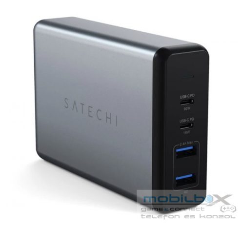 Satechi Travel adapter gyorstöltő 2xUSB 3.0, 1xType-C PD, 1xType-C QC, szürke