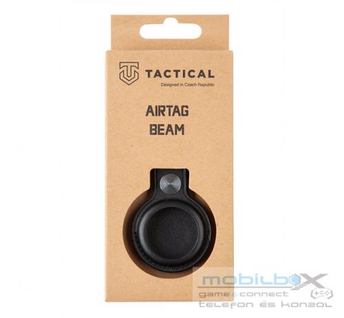 Tactical Apple AirTag bőr kulcstartó, fekete