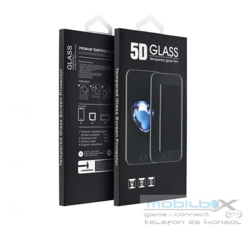 Apple iPhone 13, 5D Full Glue hajlított tempered glass kijelzővédő üvegfólia, fekete