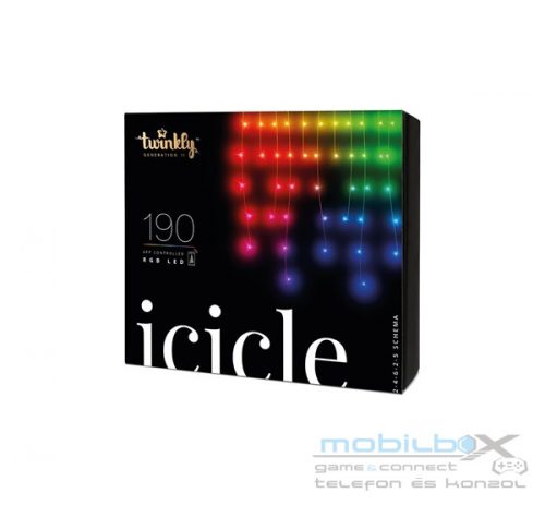 Twinkly Icicle okos kül, és beltéri fényfüggöny 190 LED RGB, 5x0,7m