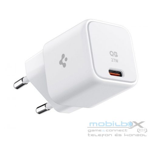 Spigen PowerArc PE2103 mini hálózati töltő adapter Type-C, GaN, 27W, fehér