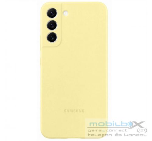 Samsung Galaxy S22+ Silicone Cover, gyári szilikon tok, sárga, EF-PS906TY