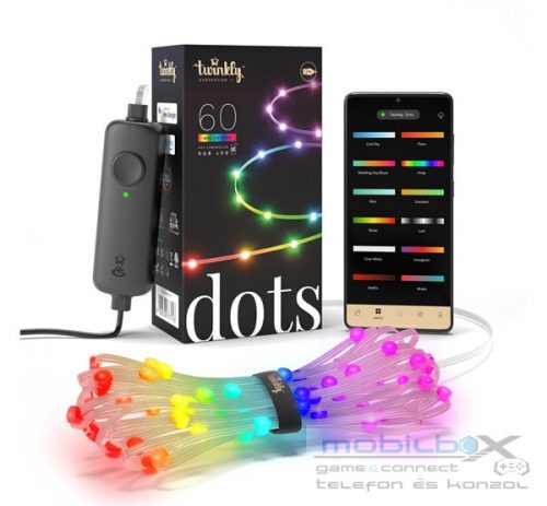 Twinkly Dots okos beltéri LED szalag 60 LED RGB, 3m