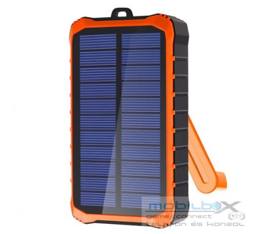 4smarts Solar Prepper napelemes külső akkumulátor, 2XUSB kimenet, 12000mAh Li-ion, fekete