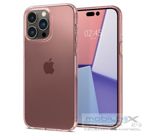 Spigen Crystal Flex Apple iPhone 14 Pro Max tok, Rose Crystal, rózsaszín-átlátszó