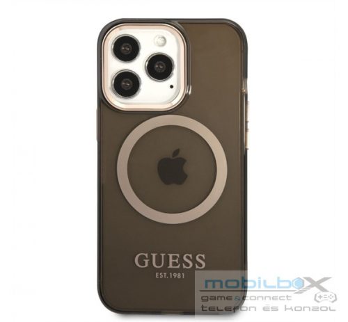 Guess Translucent MagSafe Apple iPhone 13 Pro hátlap tok, fekete