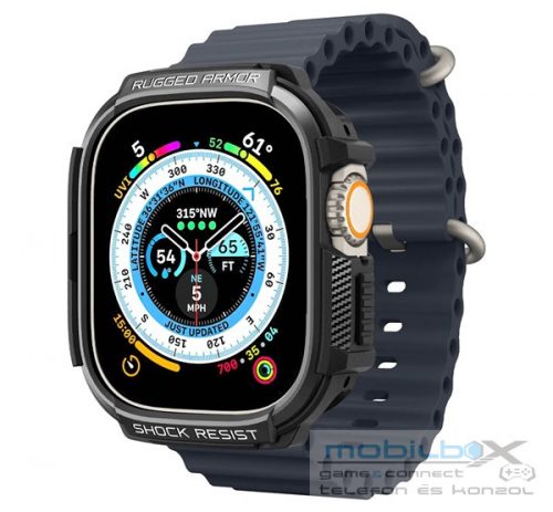 Spigen Rugged Armor Apple Watch UItra 2/1 (49mm), Fekete tok