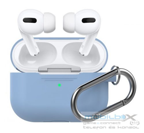 Phoner Simple Apple Airpods Pro szilikon tok akasztóval, türkizkék