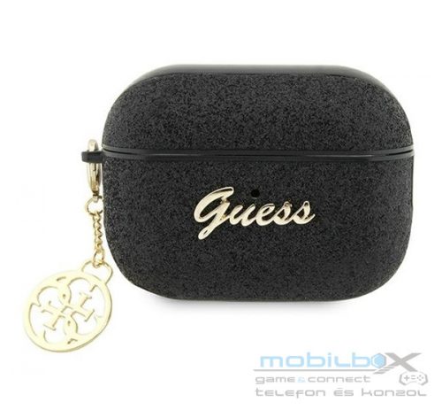 Guess Glitter Flake 4G Charm Apple AirPods Pro 2 tok , fekete