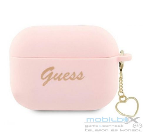 Guess Silicone Charm Heart Apple AirPods Pro 2 tok , rózsaszín