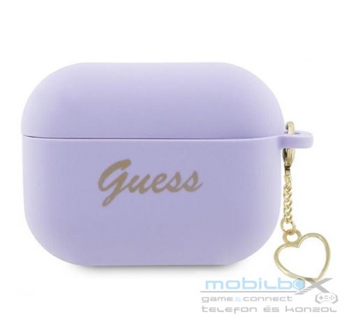 Guess Silicone Charm Heart Apple AirPods Pro 2 tok , lila