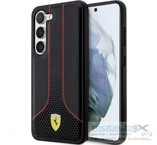 Ferrari Perforated 296 P Samsung Galaxy S23 Ultra hátlap tok, fekete