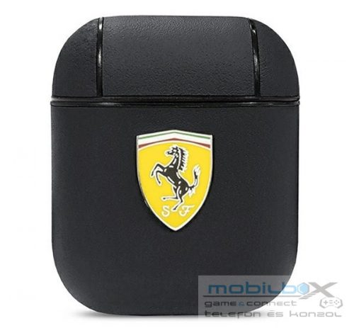 Ferrari On Track Apple AirPods bőr tok, fekete