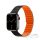 Phoner Rever Apple Watch forgatható mágneses szilikon szíj, 41/40/38mm, S/M, fekete/narancs