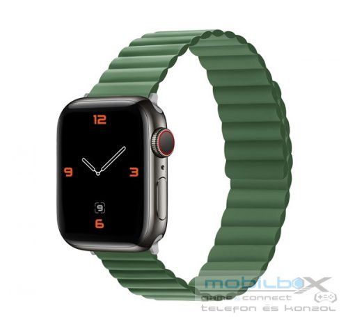 Phoner Rever Apple Watch forgatható mágneses szilikon szíj, 41/40/38mm, S/M, zöld