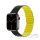 Phoner Rever Apple Watch forgatható mágneses szilikon szíj, 49/45/44/42mm, M/L, zöld/sárga