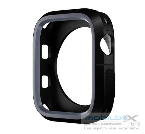 Phoner Twin Apple Watch szilikon tok, 45mm, fekete/szürke