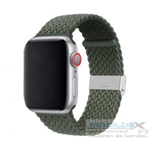 Phoner Spun Apple Watch csatos fonott szövet szíj, 38/40/41mm, zöld