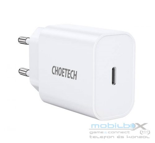 Choetech hálózati töltő adapter Type-C, 20W, fehér