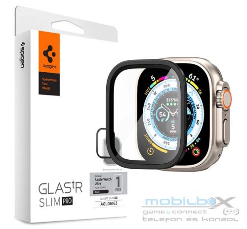 Spigen Glas.tR Slim Pro Apple Watch Ultra 2/1 (49mm) tempered kijelzővédő fólia, fekete