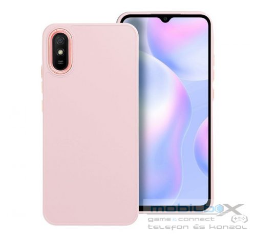 Frame Xiaomi Redmi 9AT/Redmi 9A közepesen ütésálló tok kameravédő kerettel, rózsaszín