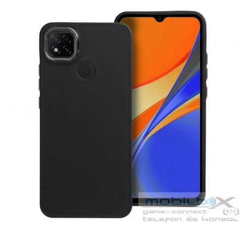 Frame Xiaomi Redmi 9C/9C NFC közepesen ütésálló tok kameravédő kerettel, fekete