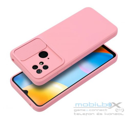 Slide Xiaomi Redmi 9C, kameravédős szilikon tok, rózsaszín