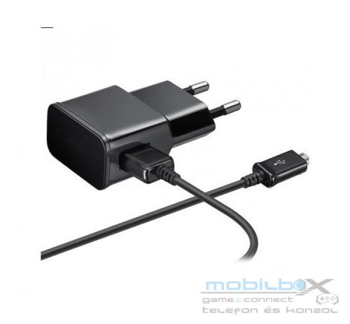 Samsung ETA0U83EWE kompatibilis hálózati töltő adapter USB + ECB-DU4AWE microUSB kábel, fekete, (No logo)