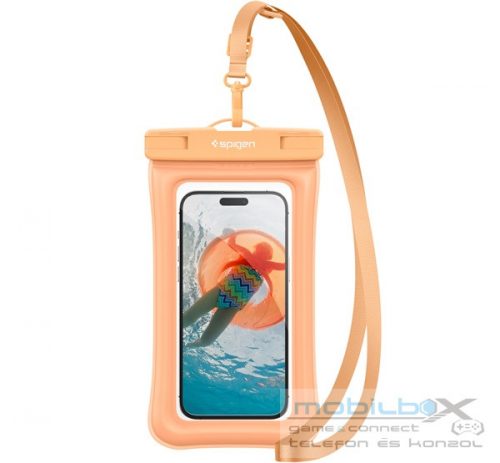 Spigen Aqua Shield Floating A610 univerzális lebegő vízálló tok, barack