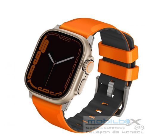 Uniq Linus Airosoft Apple Watch 42/44/45/49mm szilikon szíj, narancs