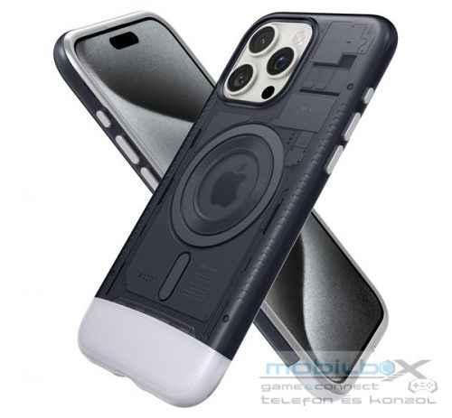 Spigen Classic C1 MagFit Apple iPhone 15 Pro tok, MagSafe Grafit, szürke