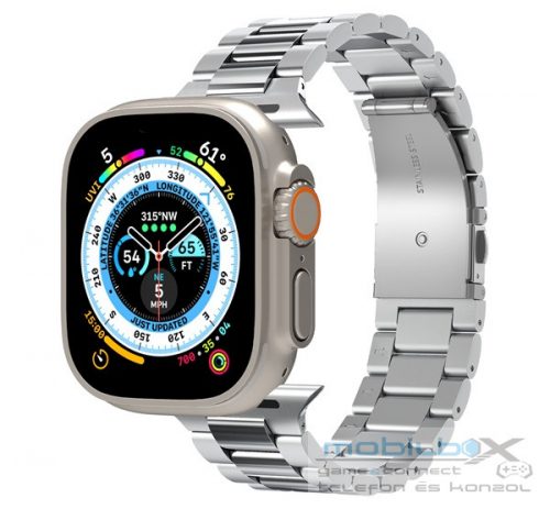 Spigen Metal Fit 316L Apple Watch 49mm/8/7 45mm fém szíj, ezüst