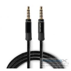   4smarts 3.5mm, Stereo Audio kábel, SoundCord 1m szövet , fekete