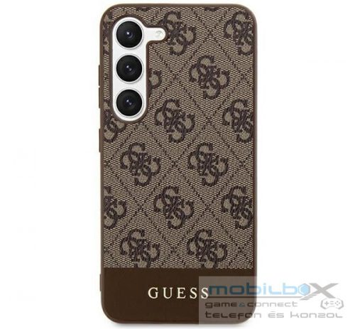 Guess 4G Stripe Samsung Galaxy S24+ szilikon tok, barna