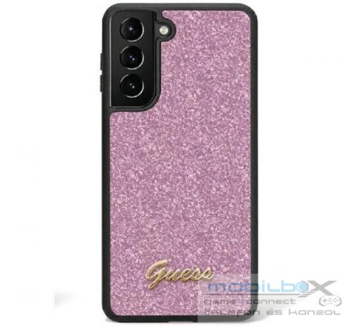 Guess Glitter Script 4G Samsung Galaxy S24 hátlap tok, lila