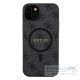 Guess 4G Collection Leather Metal Logo Samsung Galaxy S24 mágneses tok, fekete