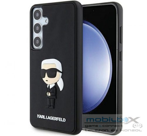 Karl Lagerfeld 3D Rubber Ikonik Samsung Galaxy S24+ tok, fekete 