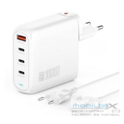   4smarts GaN Flex Pro töltő adapter 3xType-C + 1 USB, 100W, fehér