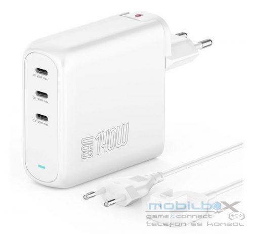 4smarts GaN Flex Pro töltő adapter 3xType-C, 140W, fehér