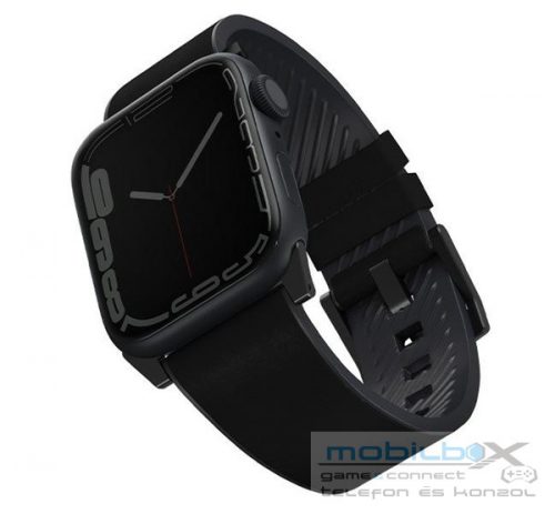 Uniq Straden vízálló bőr Apple Watch szíj, 49/45/44/42MM, fekete