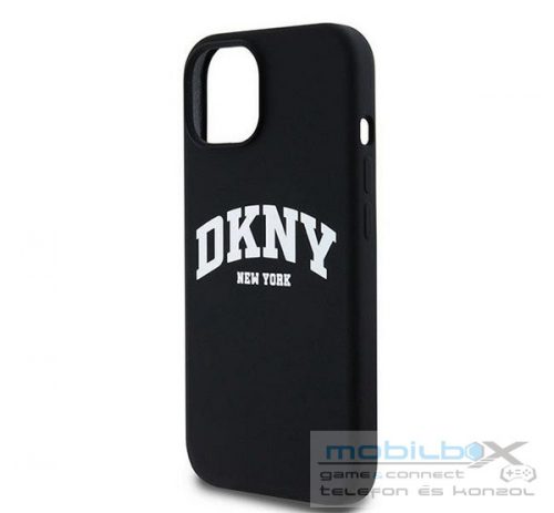 DKNY Liquid Silicone Arch Logo iPhone 12/12 Pro Magsafe hátlap tok, fekete