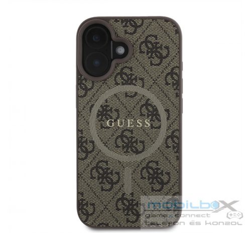 Guess 4G Ring Classic Logo Apple iPhone 16 hátlap tok, barna GUHMP16SG4GFRW 