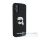 Karl Lagerfeld Silicone KL Head Print Apple iPhone 16 hátlap tok, fekete KLHMP16SSKHPPLK