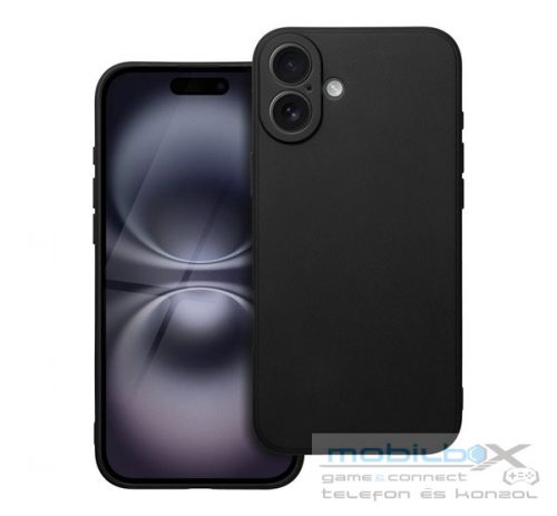 Matt Apple iPhone 16 Plus szilikon tok, fekete