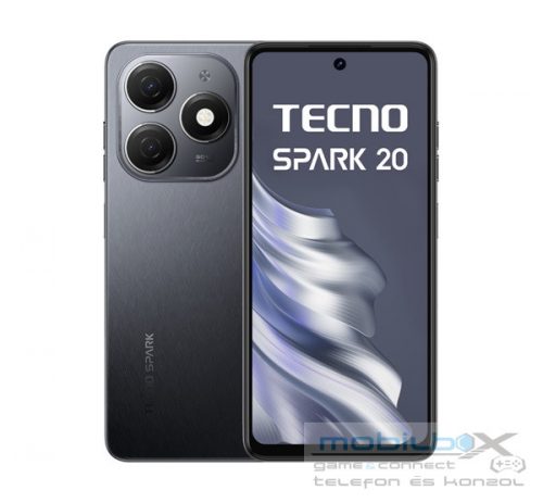 Tecno Spark 20 8/256GB okostelefon, Gravity Black (fekete)