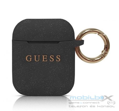 Guess Silicone Apple AirPods 1/2 tok, fekete