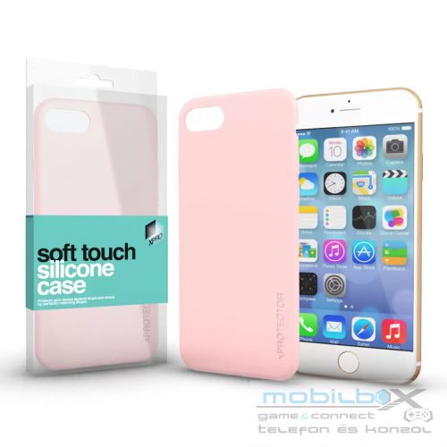 XPRO™ Soft Touch szilikon tok púder pink Apple iPhone 7 / 8 / SE 2020 / SE 2022 készülékhez