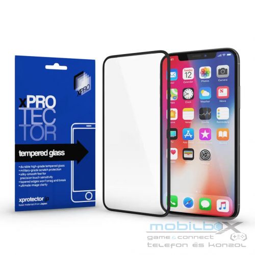 XPRO™ Tempered Glass 0.33 Full 3D Black Por mentes kijelzővédő üveg / üvegfólia Apple iPhone X / XS / 11 Pro készülékhez