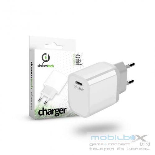 Dreamtech Charger White 20W QC3.0 Type C hálózati gyors töltő adapter