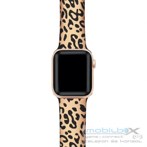 XPRO™ Apple Watch nyomtatott szilikon szíj leopárd mintás 42mm / 44mm / 45mm / 49mm